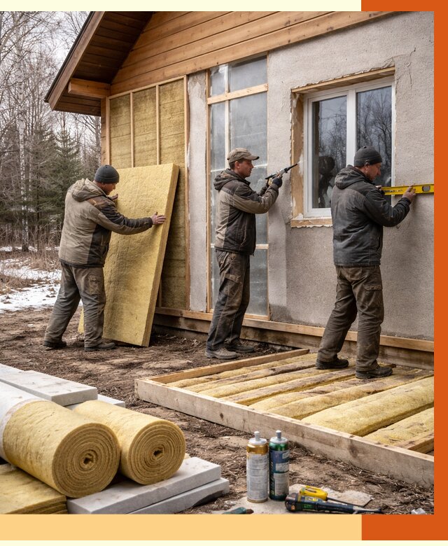 Утепление дачного дома в Белогорске от 4846 руб/м2 — недорого | ТепломастерБгк