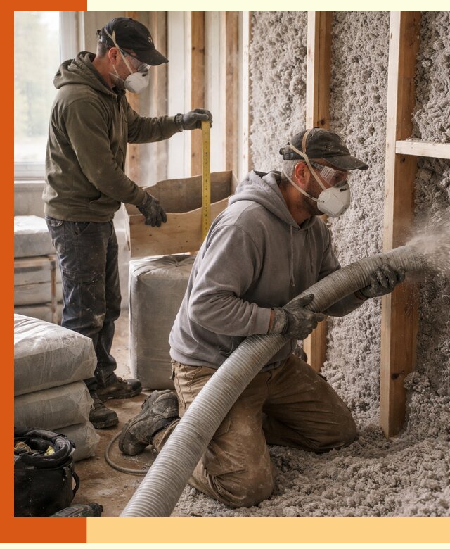 Утепление таунхауса эковатой в Белогорске для максимально теплых стен