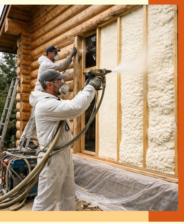 Утепление деревянного дома ППУ в Белогорске от 4285 руб/м2 | ТепломастерБгк — под ключ