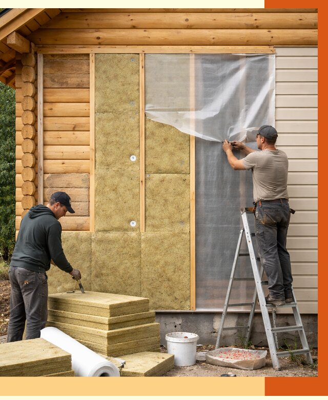 Утепление дома из бруса в Белогорске от 3826 руб./м2 — работы под ключ | ТепломастерБгк