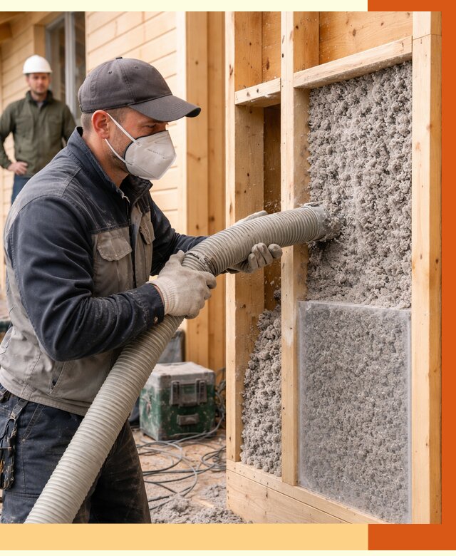 Утепление дома из бруса эковатой в Белогорске от 1887 руб/м2 | ТепломастерБгк