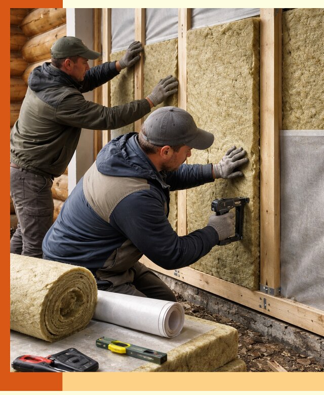 Утепление бревенчатого дома под ключ в Белогорске