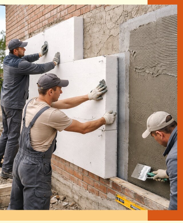 Утепление кирпичного дома в Белогорске от 4285 руб. под ключ | ТепломастерБгк