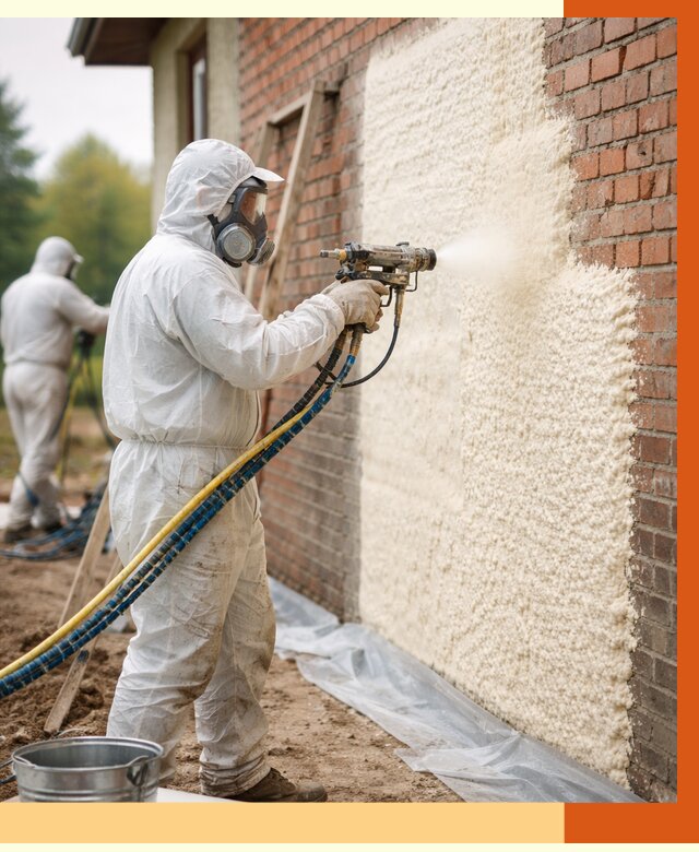 Утепление кирпичного дома ППУ в Белогорске под ключ от 6631 руб. | ТепломастерБгк