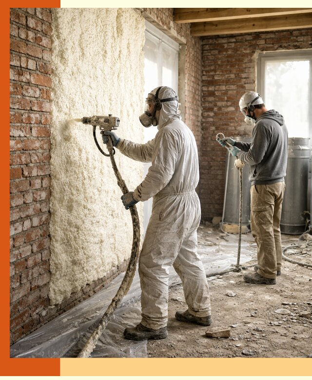 Утепление кирпичного дома пенополиуретаном в Белогорске