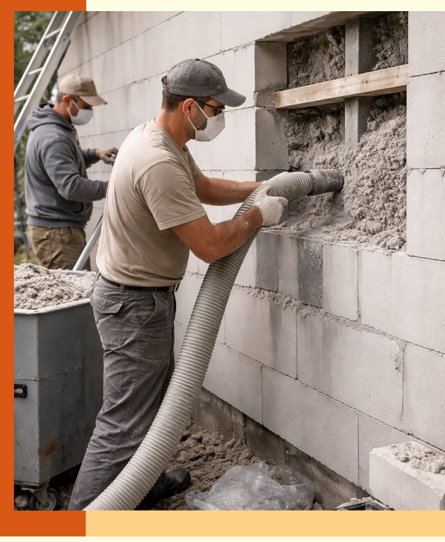 Утепление дома из газобетона эковатой в Белогорске