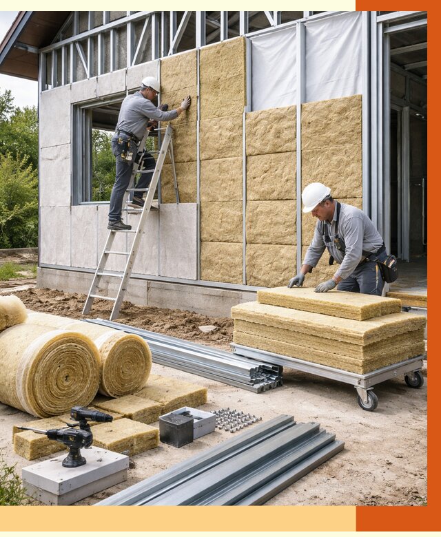 Утепление дома из ЛСТК в Белогорске от 5305 руб./м² — профессионально | ТепломастерБгк