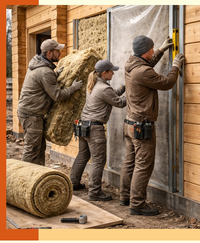 Утепление дома из двойного бруса в Белогорске качественно и надёжно