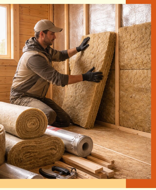 Утепление бани в Белогорске под ключ от 4591 руб./м2 — утеплить потолок, пол и стены | ТепломастерБгк