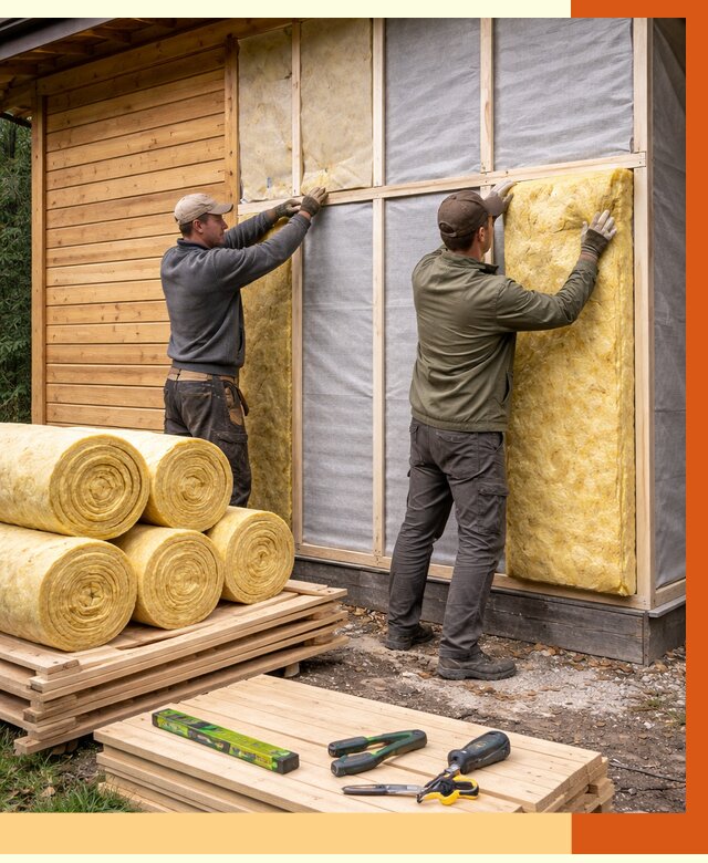 Утепление бани снаружи в Белогорске от 86717 руб. под ключ | ТепломастерБгк