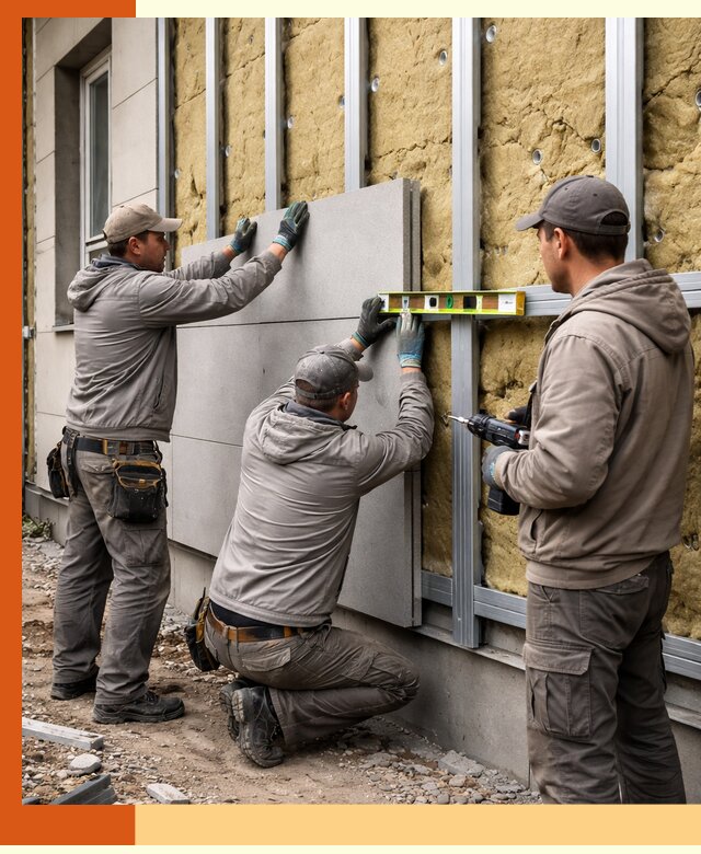 Утепление вентилируемого фасада под ключ в Белогорске