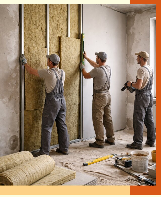 Утепление стен изнутри в Белогорске от 2295 руб/м² под ключ | ТепломастерБгк