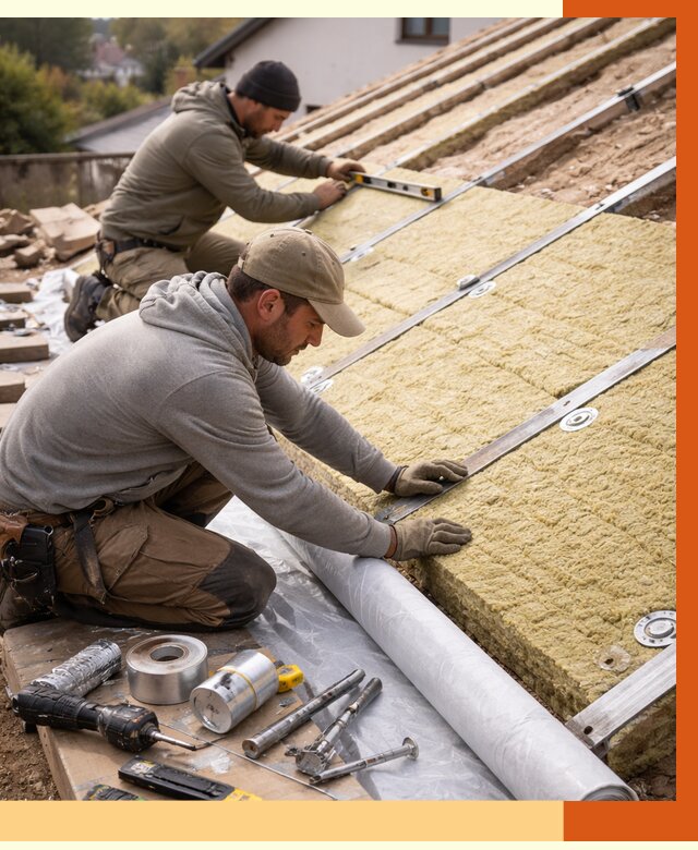 Утепление крыши снаружи в Белогорске под ключ от 1224 руб./м2 | ТепломастерБгк