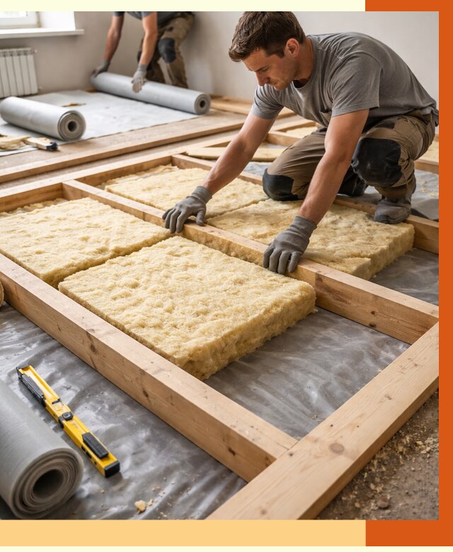 Утепление деревянного пола в Белогорске от 1530 руб./м2 под ключ | ТепломастерБгк