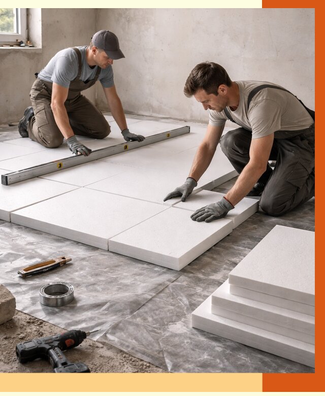 Утепление бетонного пола в Белогорске от 2551 руб/м2 — монтаж и цена | ТепломастерБгк