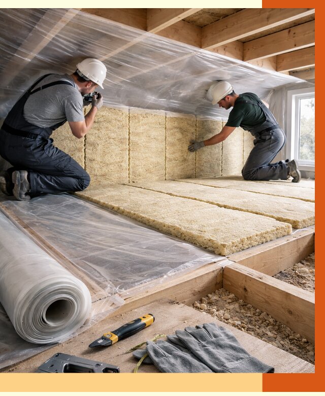 Утепление перекрытий в Белогорске от 2908 руб/м2 — утепление межэтажных и чердачных | ТепломастерБгк