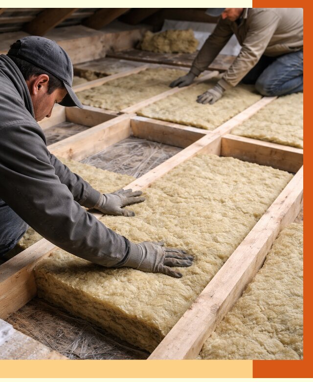 Утепление чердака минватой в Белогорске от 3571 руб/м2 под ключ | ТепломастерБгк