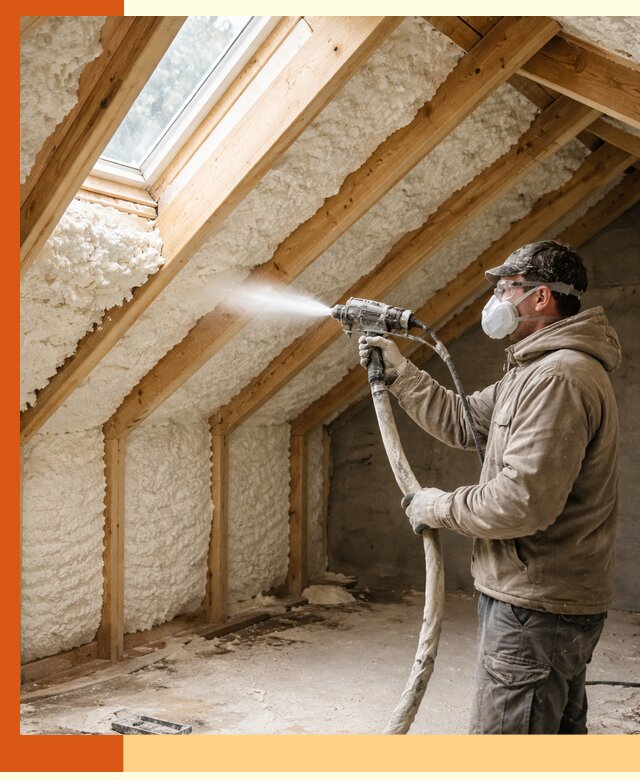 Утепление мансарды ППУ в Белогорске быстро и надежно