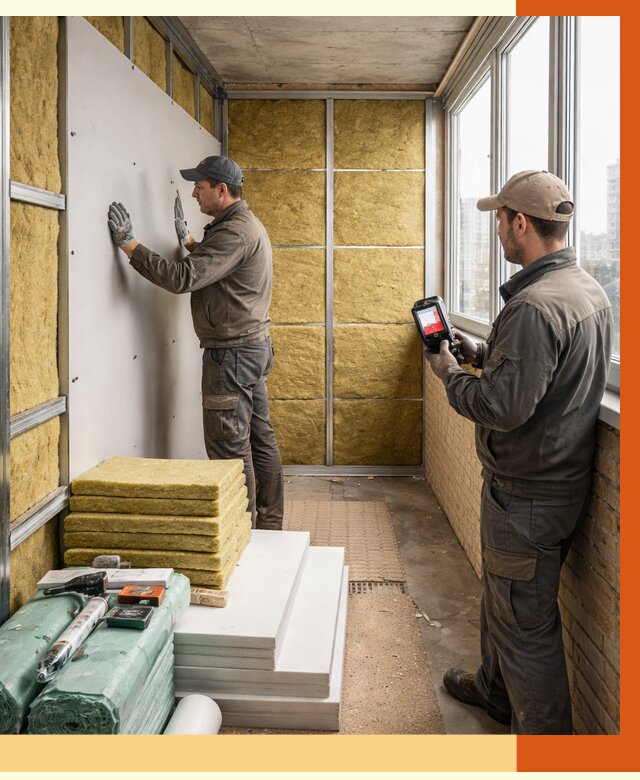 Утепление балкона в Белогорске от 4591 руб. под ключ | ТепломастерБгк