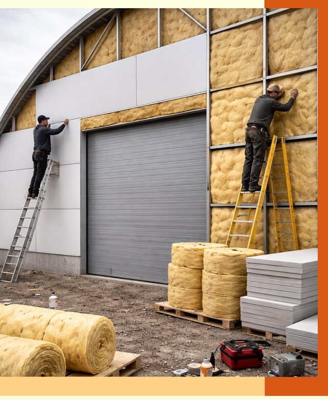 Утепление ангара пенополиуретаном в Белогорске от 7345 руб./м² — комплекс от ТепломастерБгк