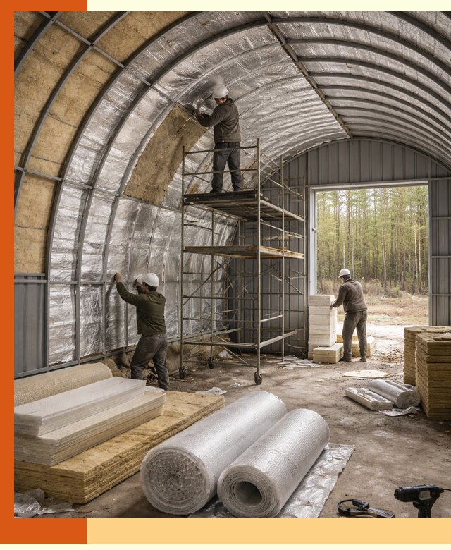 Утепление арочного ангара под ключ в Белогорске