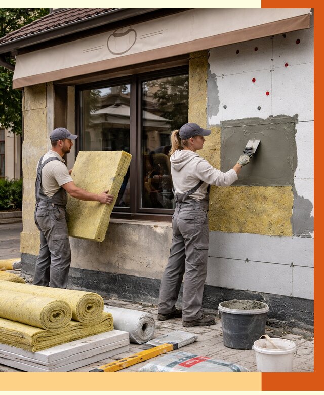 Утепление кафе в Белогорске от 4285 руб/м2 — комплексно под ключ | ТепломастерБгк