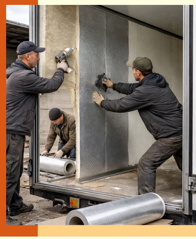 Утепление холодильного кузова в Белогорске — монтаж и теплоизоляция