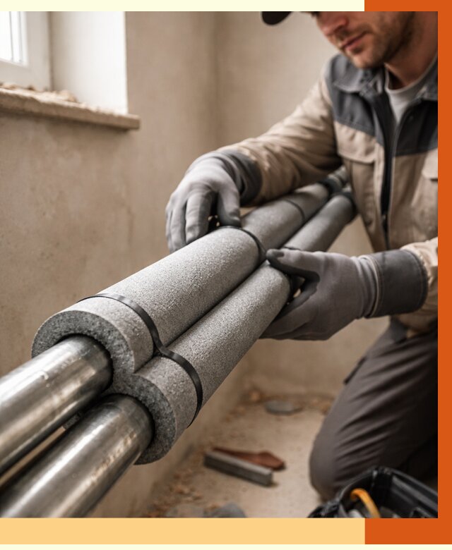 Утепление труб отопления в Белогорске от 2908 руб. за м² — услуги под ключ | ТепломастерБгк