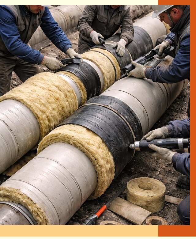 Утепление трубопровода в Белогорске под ключ от 1887 руб. — надежно и выгодно | ТепломастерБгк