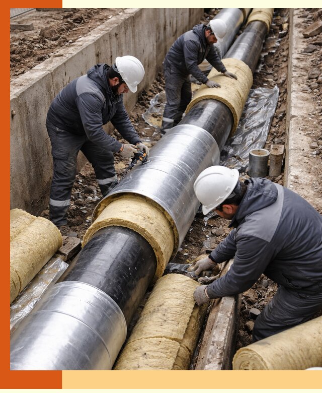 Утепление теплотрассы в Белогорске: утеплительные работы и материалы