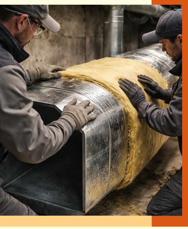 Утепление воздуховодов в Белогорске от 4285 руб. — теплоизоляция вентиляции | ТепломастерБгк