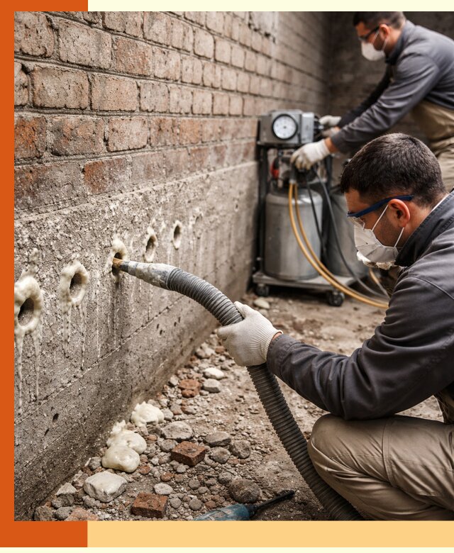 Заполнение колодцевой кладки ППУ в Белогорске быстро и герметично