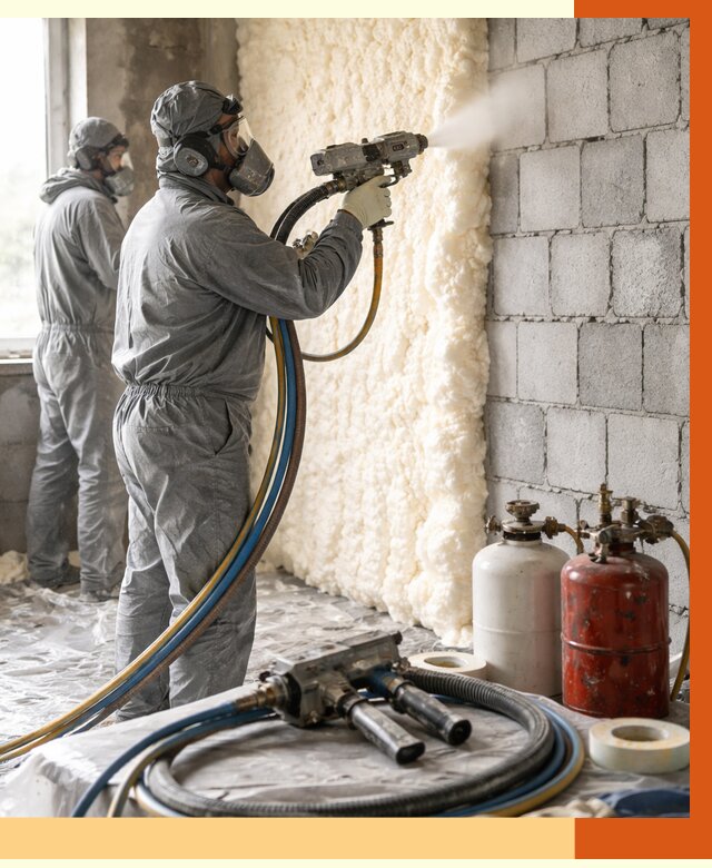 Утепление блочной стены ППУ в Белогорске от 4336 руб./м² — ТепломастерБгк