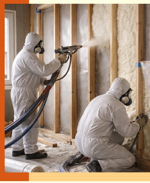 Утепление каркасной стены ППУ в Белогорске для домов и коттеджей