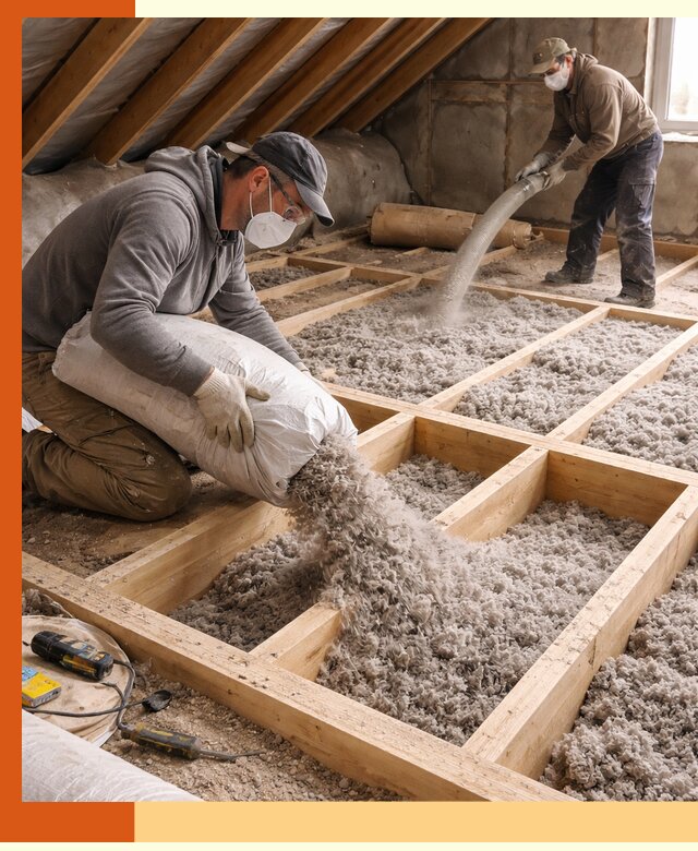 Заполнение полостей чердачного перекрытия в Белогорске качественно и надёжно