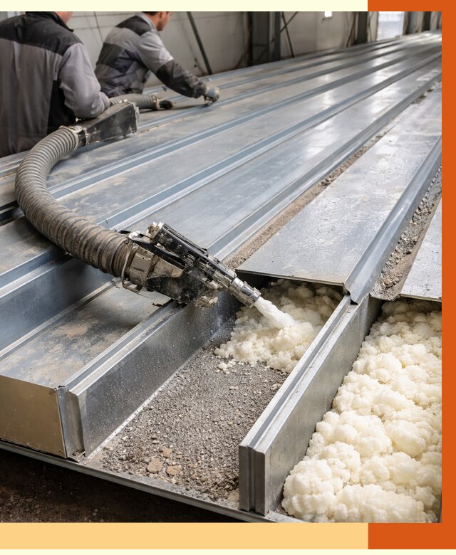 Заполнение пустот кровельных панелей в Белогорске от 7345 руб. под ключ | ТепломастерБгк