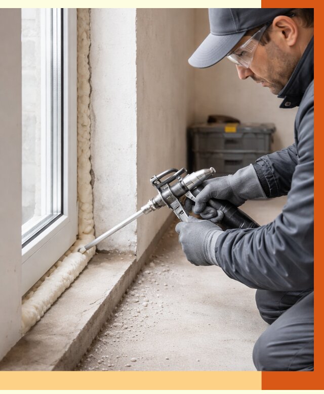 Герметизация стыков ППУ в Белогорске от 1683 руб. за м2 — утепление примыканий под ключ | ТепломастерБгк