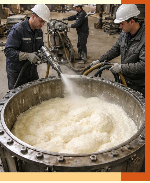 Заливка ППУ в емкости в Белогорске от 7396 руб. — утепление емкости под ключ | ТепломастерБгк