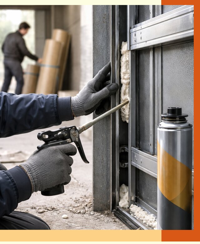 Заполнение пустот ворот в Белогорске от 4591 руб. — заливка ППУ, утепление под ключ | ТепломастерБгк