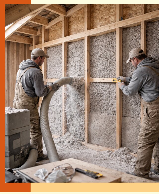 Утепление эковатой стен, потолков и перекрытий в Белогорске