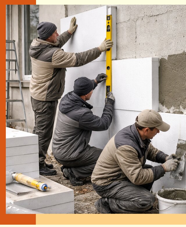 Утепление пенопластом наружных стен и фасадов в Белогорске