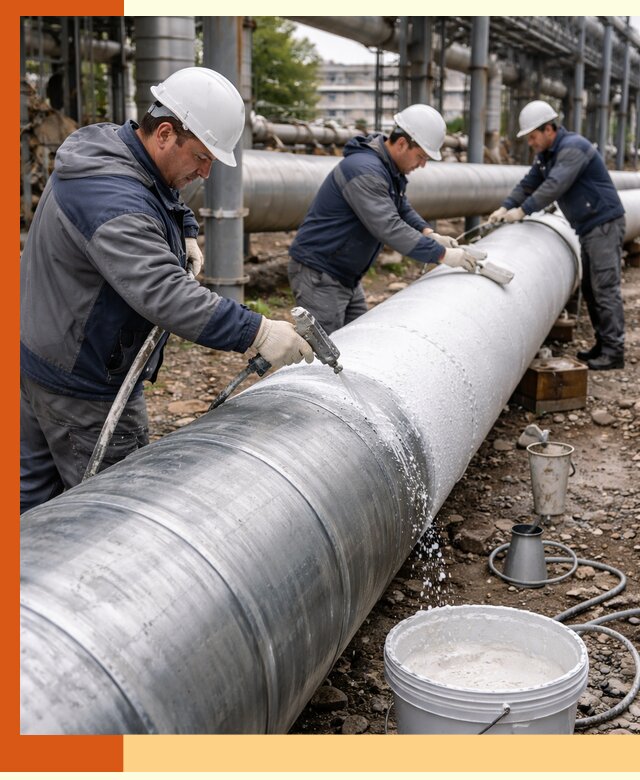 Утепление теплотрассы жидкой теплоизоляцией в Белогорске