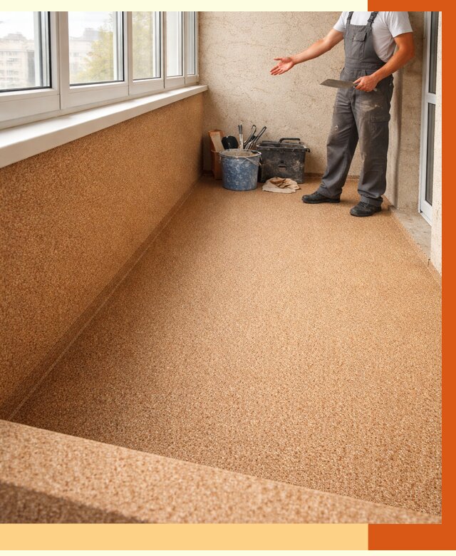 Утепление балкона жидкой пробкой в Белогорске от 3724 руб/м² под ключ | ТепломастерБгк