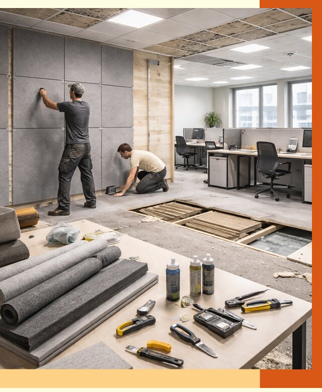 Профессиональная шумоизоляция офиса в Белогорске от 6886 руб. за м2 | ТепломастерБгк