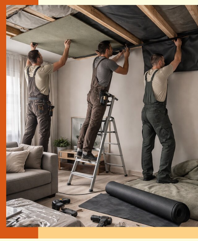 Шумоизоляция потолка в Белогорске — профессиональное устранение шумов