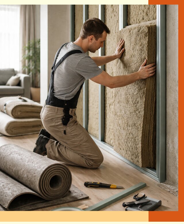 Шумоизоляция перегородок в Белогорске от 1683 руб. за м2 — ТепломастерБгк