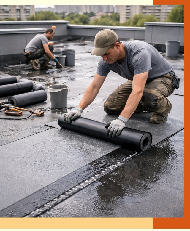 Гидроизоляция плоской кровли в Белогорске от 4591 руб./м2 — профессионально | ТепломастерБгк