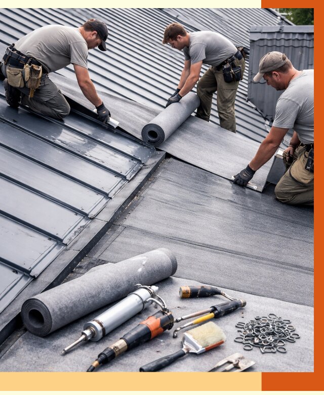 Гидроизоляция металлической кровли полимочевиной в Белогорске от 8672 руб. | ТепломастерБгк