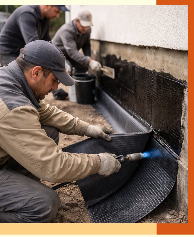 Гидроизоляция цоколя и отмостки в Белогорске от 8672 руб. — ТепломастерБгк