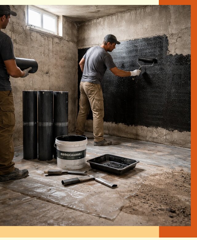 Гидроизоляция подвала в Белогорске от 3571 руб. под ключ | Профессионально — ТепломастерБгк